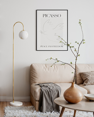 Bellagio golvlampa H163cm mässing/vit